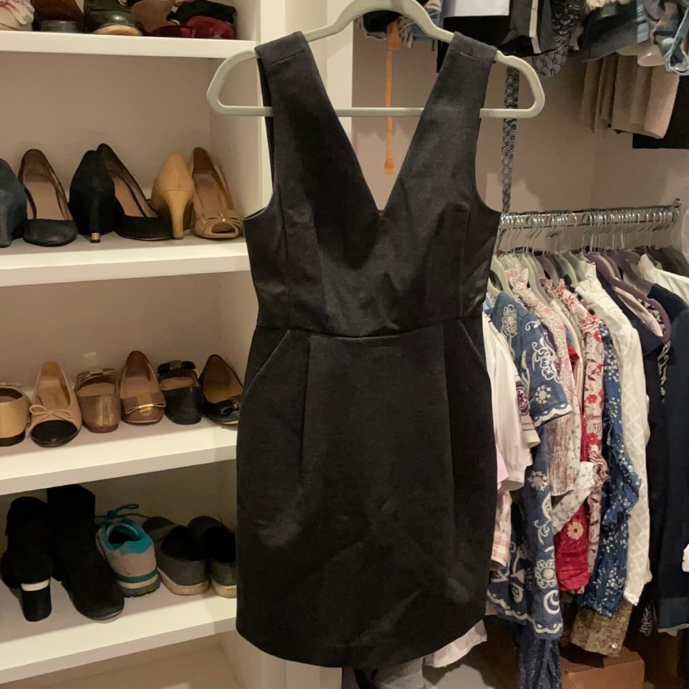 Madewell dress with faux leather inserts